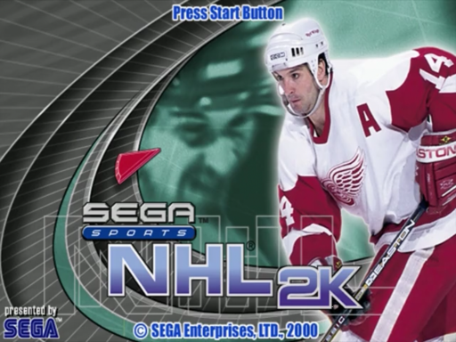 NHL 2K2 title screen for Sega Dreamcast